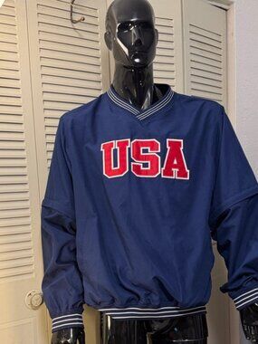 US  A4 USA Vintage Pullover Windbreaker Jacket Wilson Back Logo size L/G